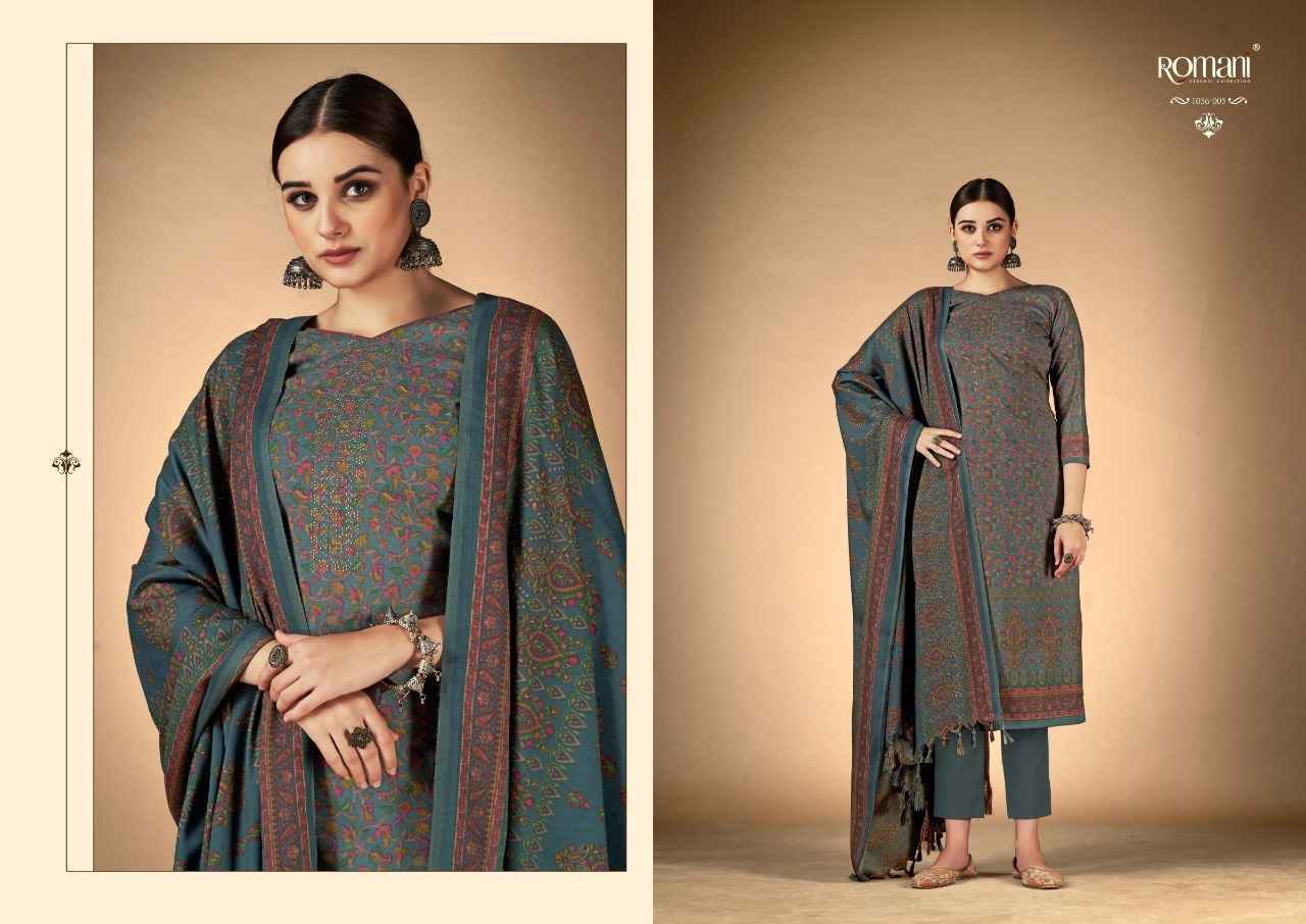 Romani Ruksana Pashmina Spun Dress Material - Surat Wholesale Market