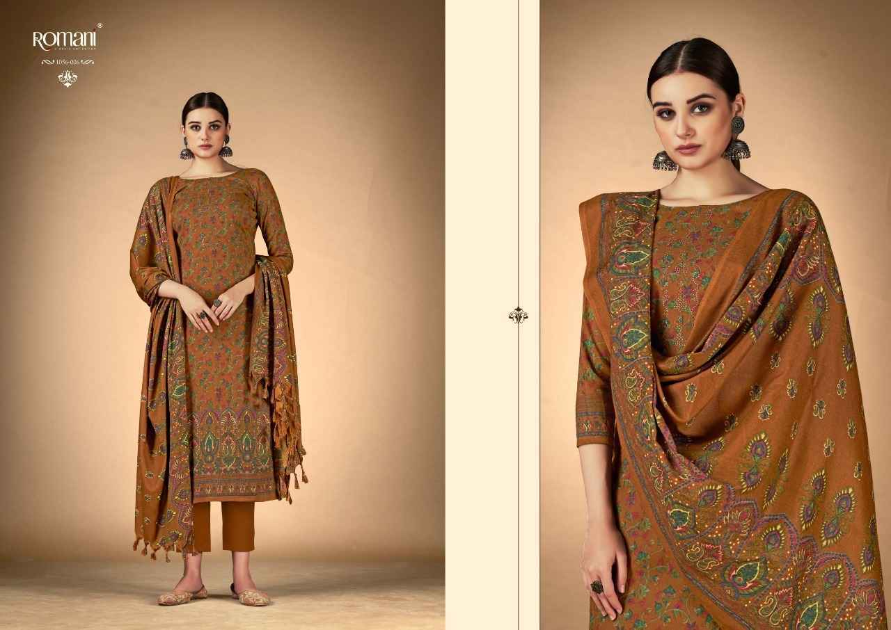 Romani Ruksana Pashmina Spun Dress Material - Surat Wholesale Market