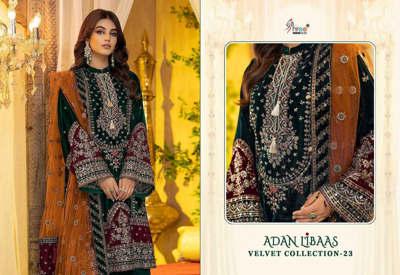 Shree Fabs Adan Libaas Velvet Collection 2023 Velvet Dress Material 6 pcs Catalogue - Surat Wholesale Market