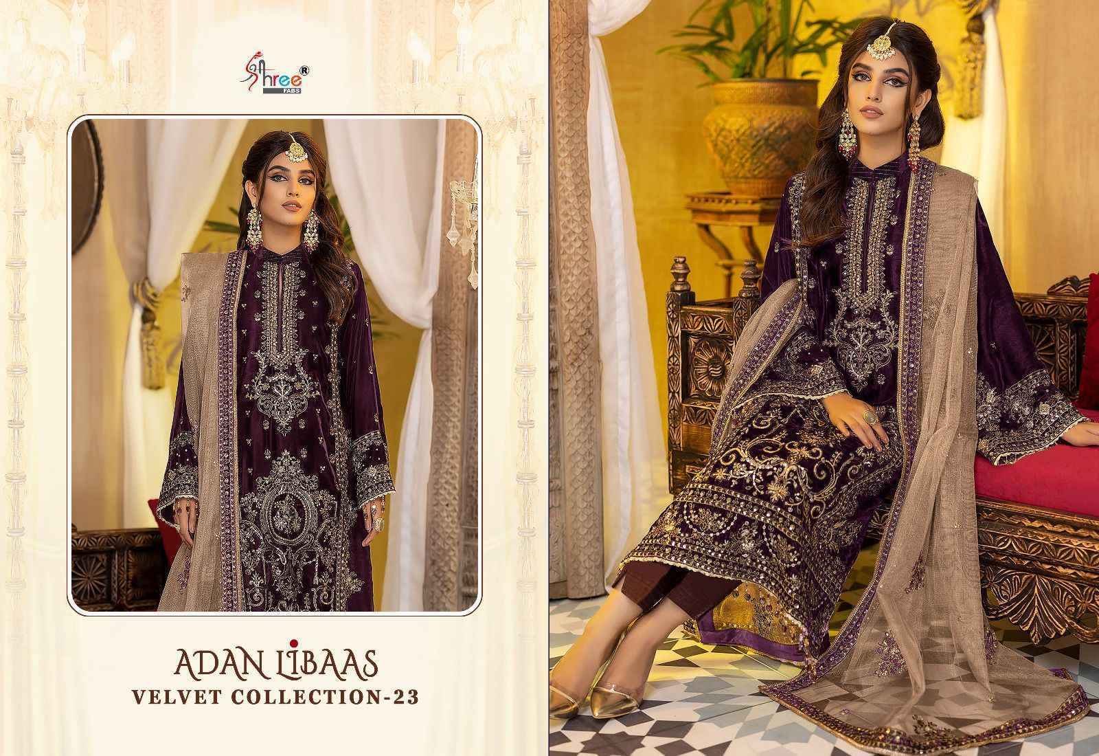 Shree Fabs Adan Libaas Velvet Collection 2023 Velvet Dress Material 6 pcs Catalogue - Surat Wholesale Market