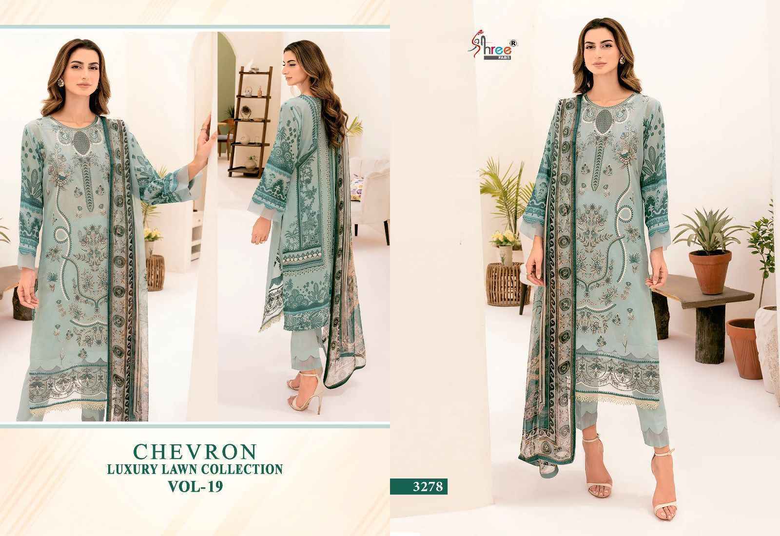 Shree Fabs Chevron Vol 19 Lawn Cotton Dress Material 8 pcs Catalogue - Surat Wholesale Market