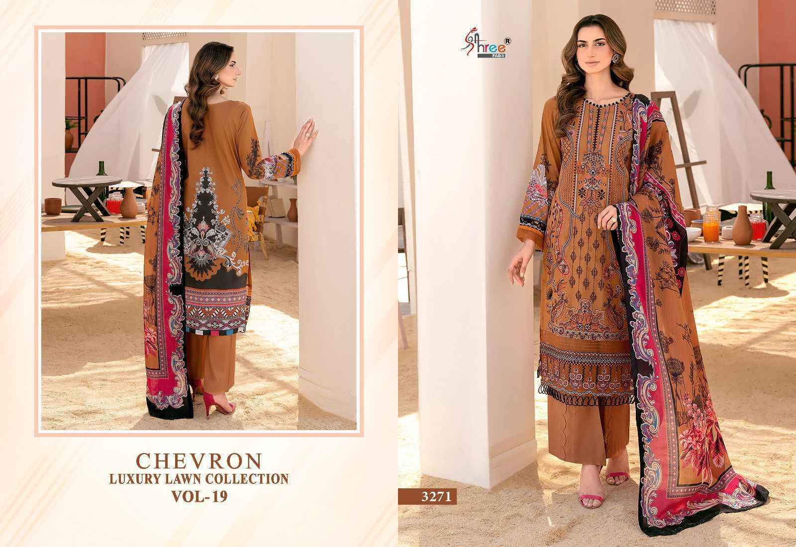 Shree Fabs Chevron Vol 19 Lawn Cotton Dress Material 8 pcs Catalogue - Surat Wholesale Market