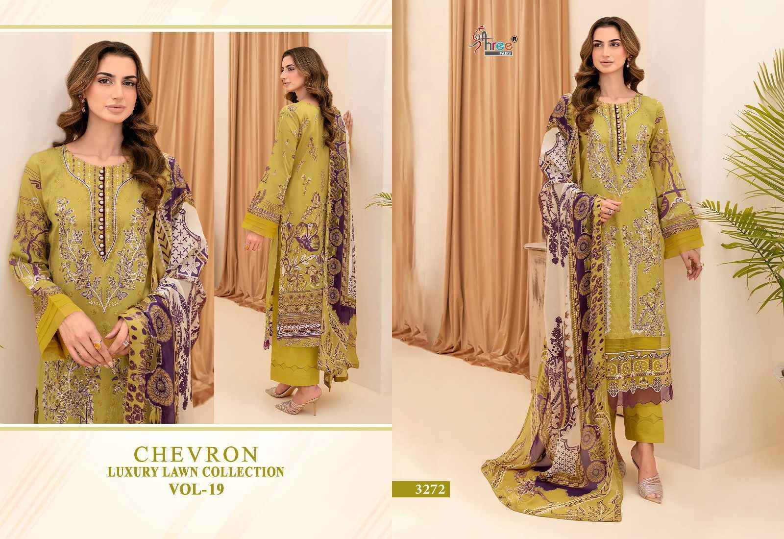 Shree Fabs Chevron Vol 19 Lawn Cotton Dress Material 8 pcs Catalogue - Surat Wholesale Market