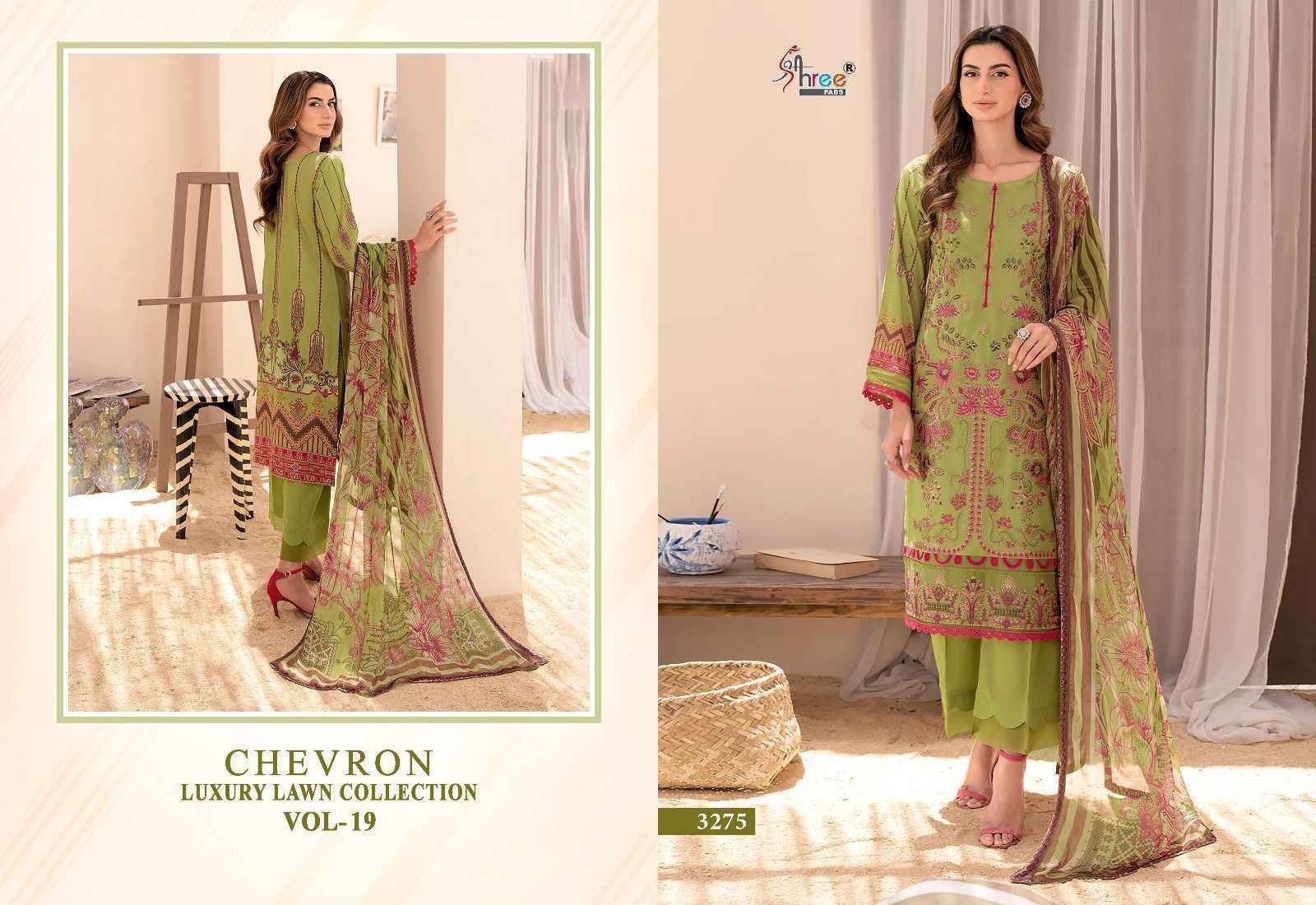Shree Fabs Chevron Vol 19 Lawn Cotton Dress Material 8 pcs Catalogue - Surat Wholesale Market