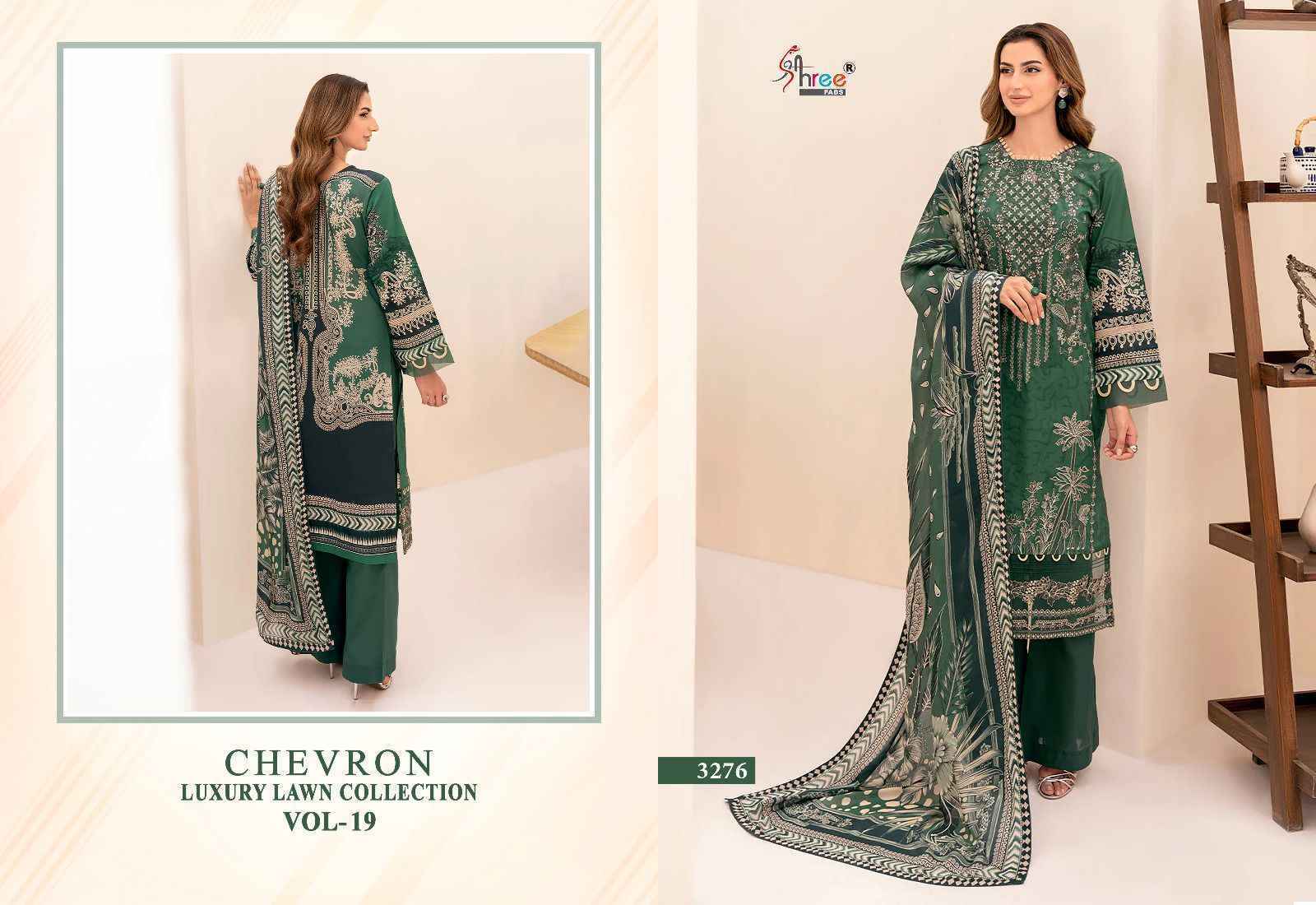 Shree Fabs Chevron Vol 19 Lawn Cotton Dress Material 8 pcs Catalogue - Surat Wholesale Market