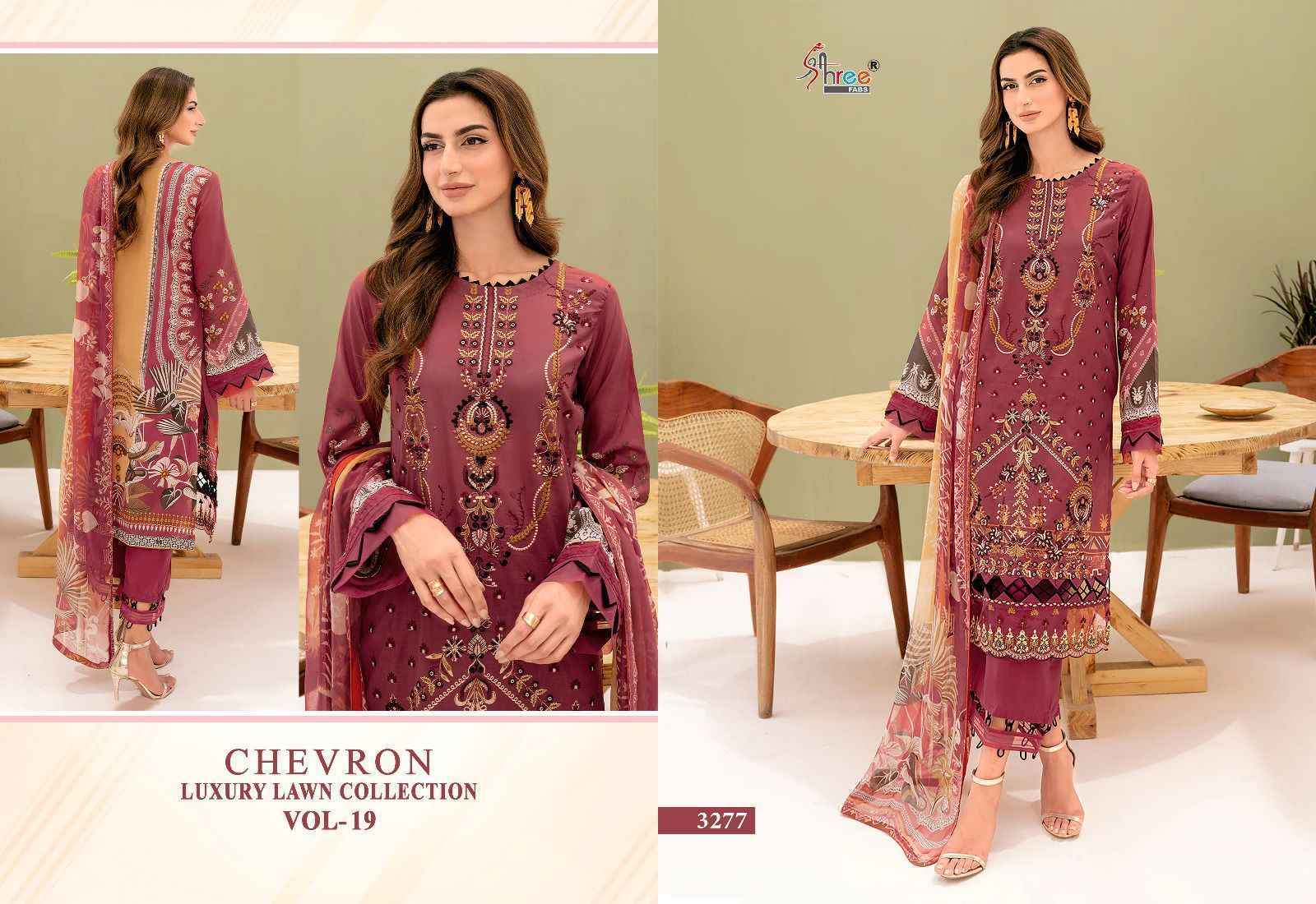 Shree Fabs Chevron Vol 19 Lawn Cotton Dress Material 8 pcs Catalogue - Surat Wholesale Market