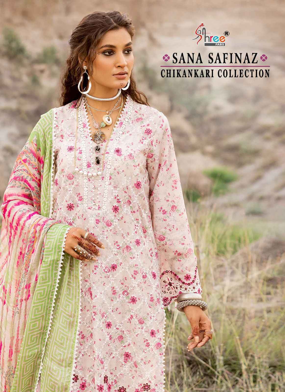 Shree Fabs Sana Safinaz Chikankari Collection Cotton Dress Material 6 pcs Catalogue - Surat Wholesale Market