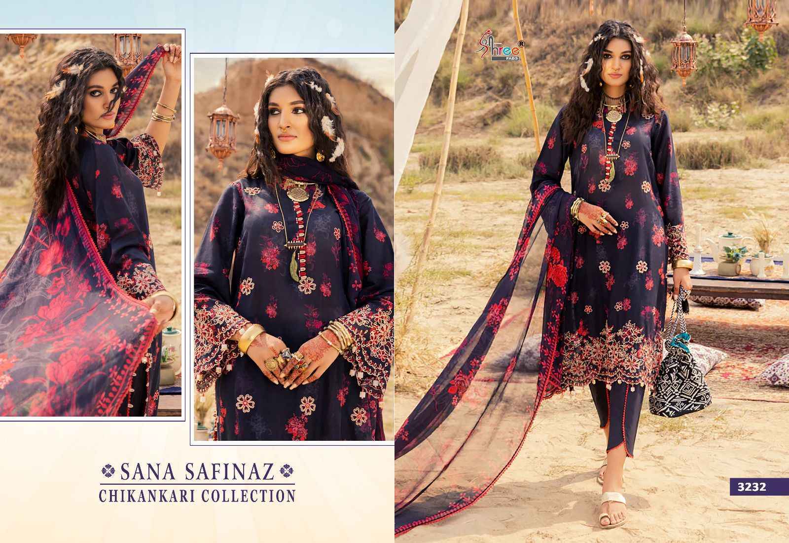 Shree Fabs Sana Safinaz Chikankari Collection Cotton Dress Material 6 pcs Catalogue - Surat Wholesale Market