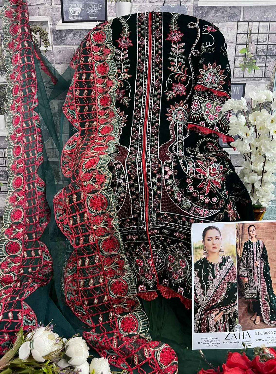 Zaha Aafiya Vol 1 Velvet Dress Material 4 pcs Catalogue - surat wholesale market