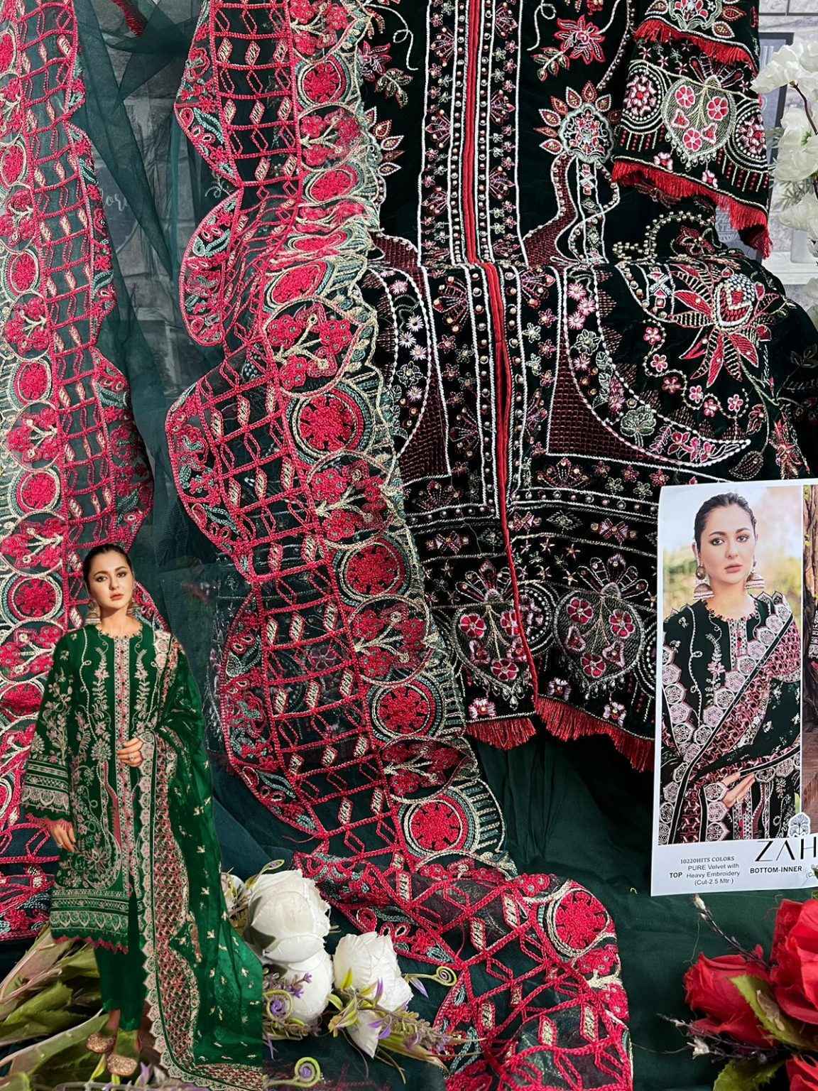 Zaha Aafiya Vol 1 Velvet Dress Material 4 pcs Catalogue - surat wholesale market
