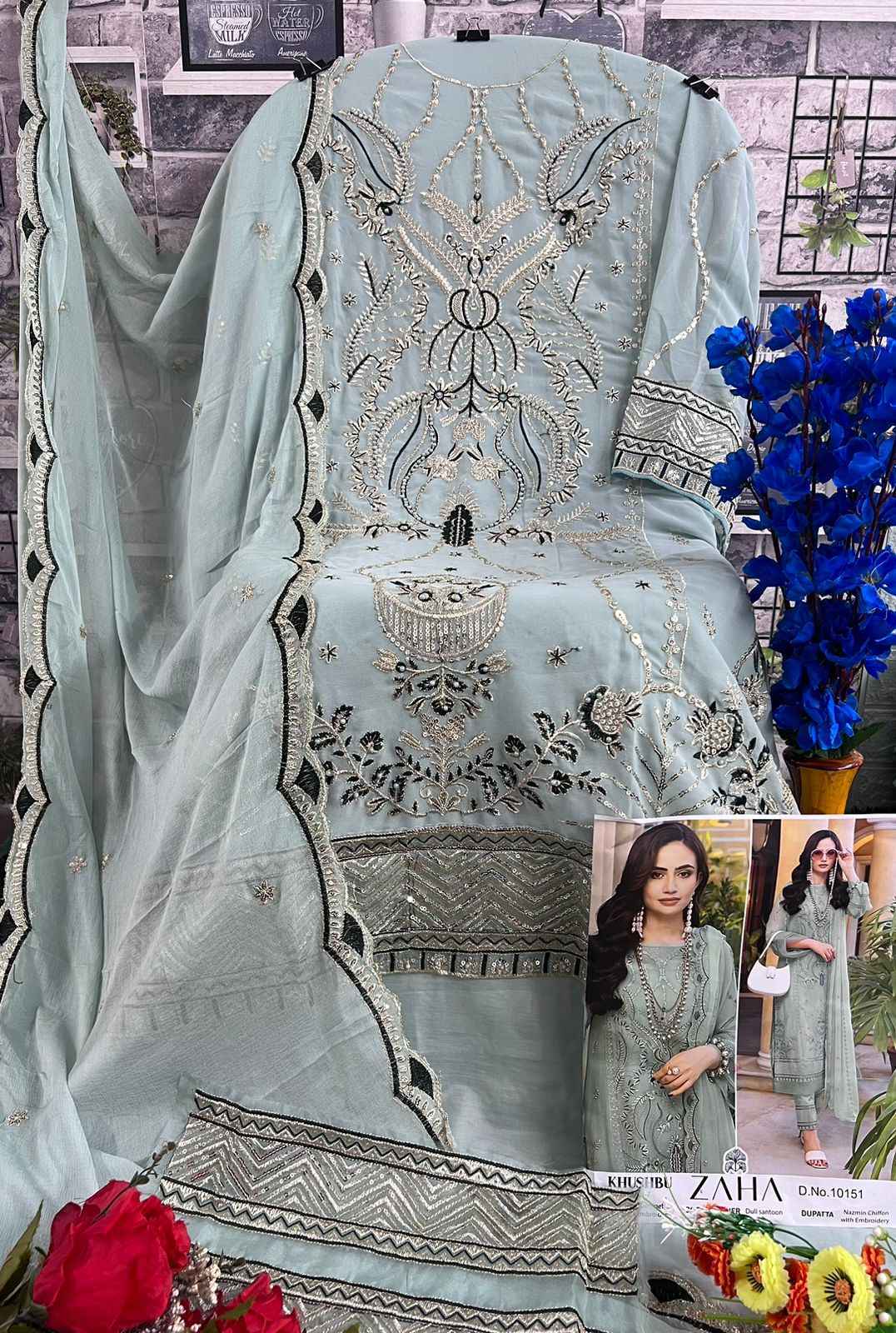Zaha Khushbu Vol 7 Georgette Dress Material 3 pcs Catalogue - Surat Wholesale Market