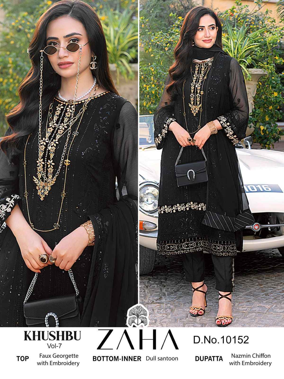 Zaha Khushbu Vol 7 Georgette Dress Material 3 pcs Catalogue - Surat Wholesale Market