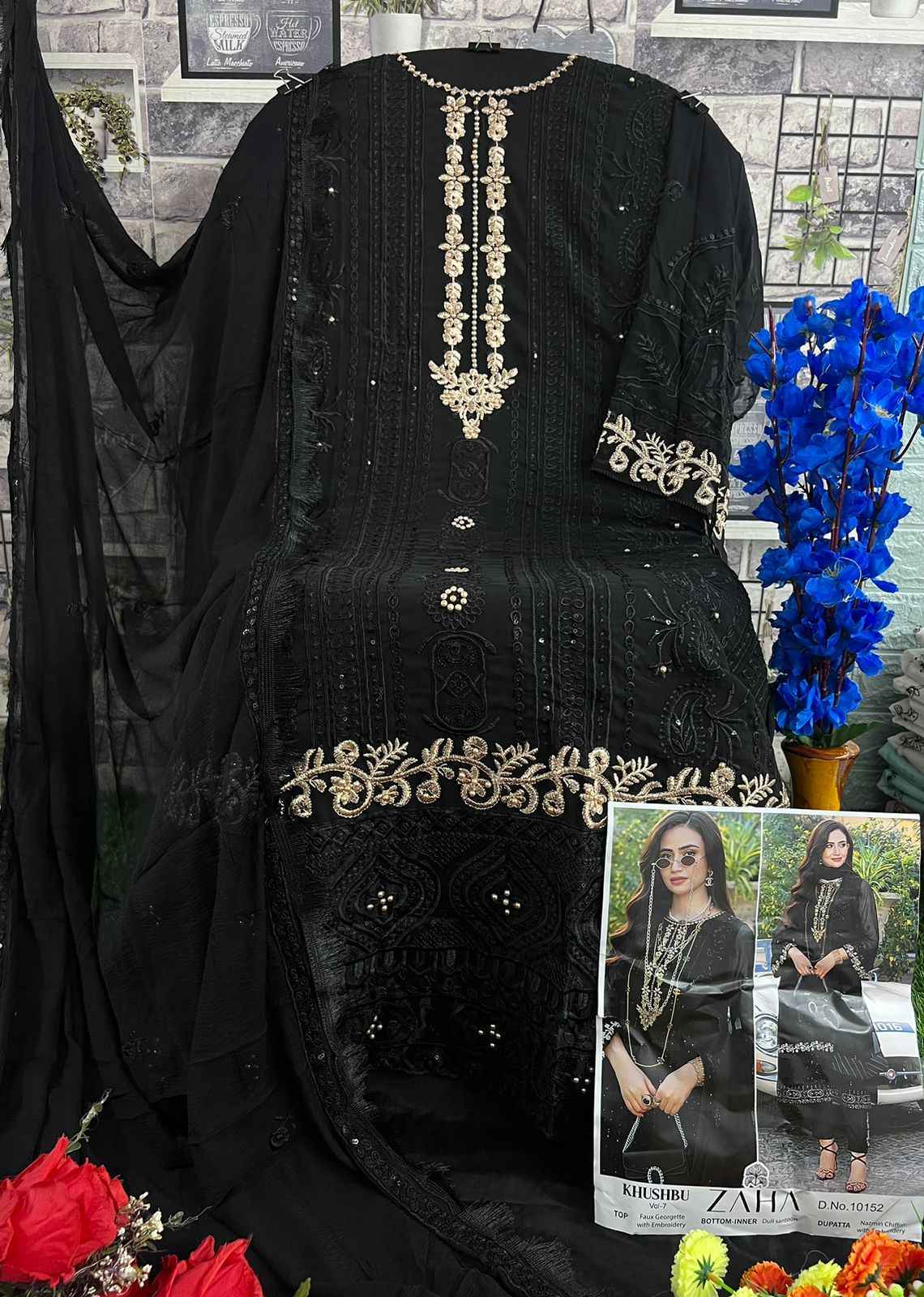 Zaha Khushbu Vol 7 Georgette Dress Material 3 pcs Catalogue - Surat Wholesale Market