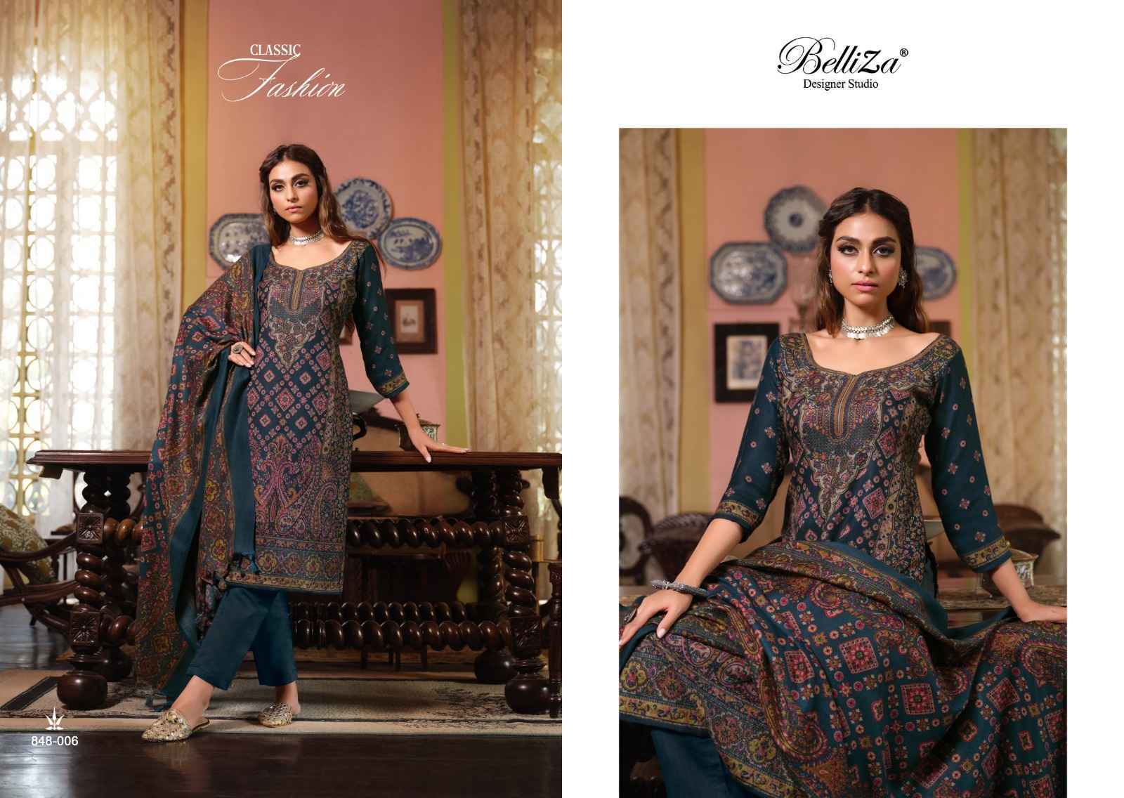 Belliza Cashmera Kaani Pashmina Dress Material 7 pcs Catalogue