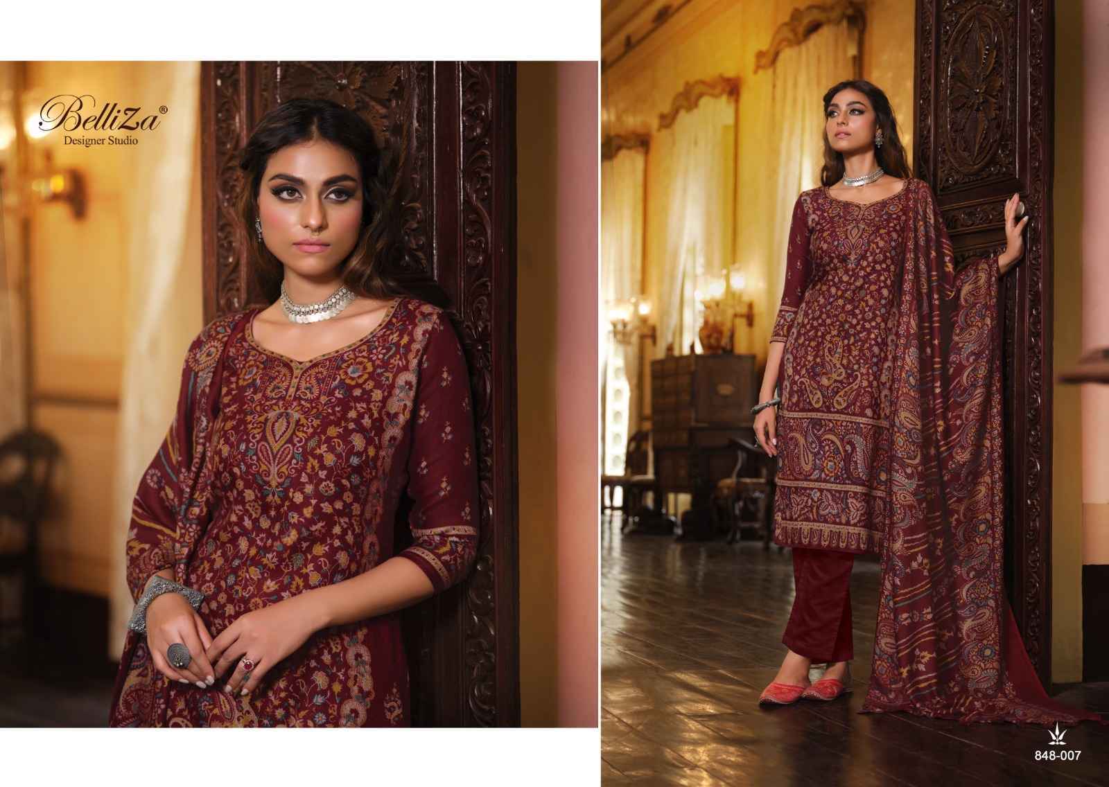 Belliza Cashmera Kaani Pashmina Dress Material 7 pcs Catalogue