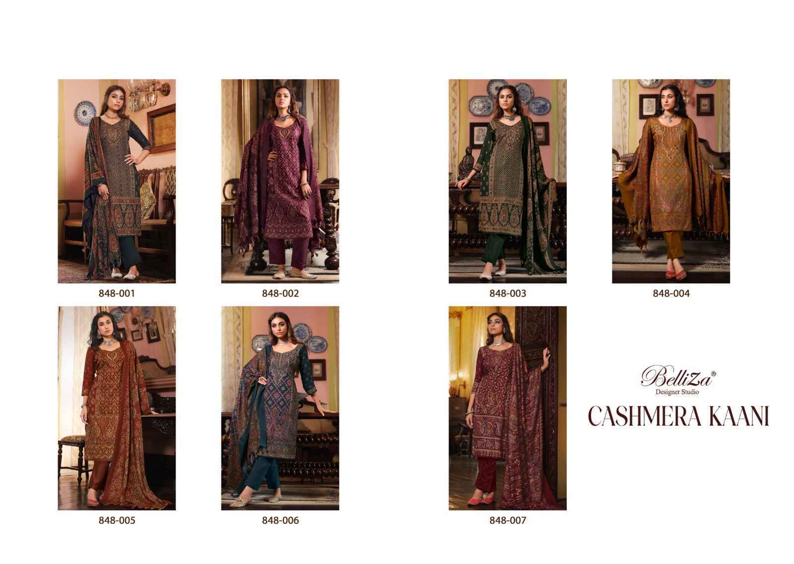 Belliza Cashmera Kaani Pashmina Dress Material 7 pcs Catalogue
