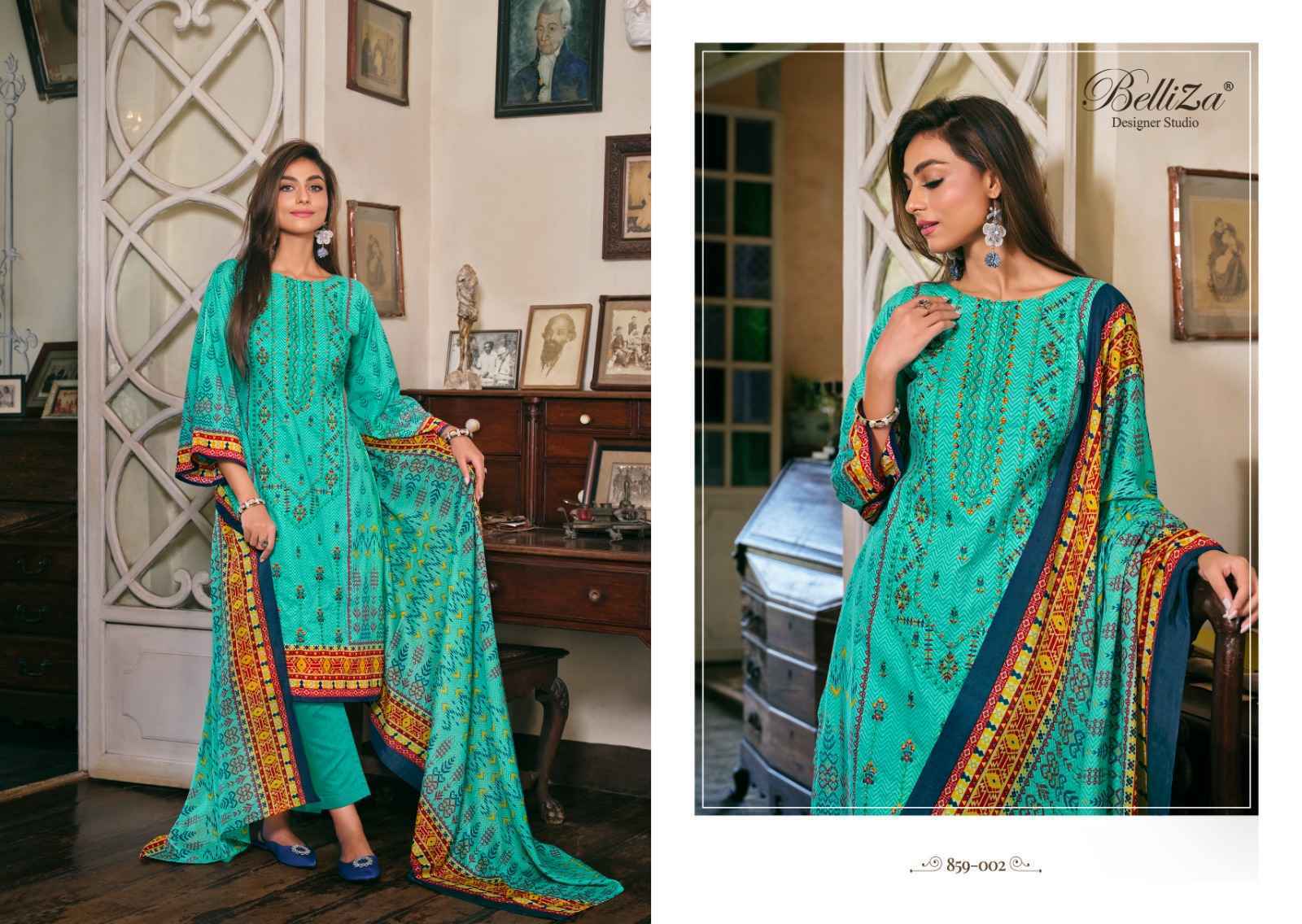 Binsaeed by Belliza Designer Cotton Dress Material ( 8 pcs Set )