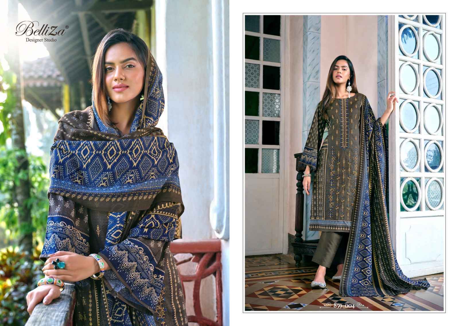 Binsaeed by Belliza Designer Cotton Dress Material ( 8 pcs Set )