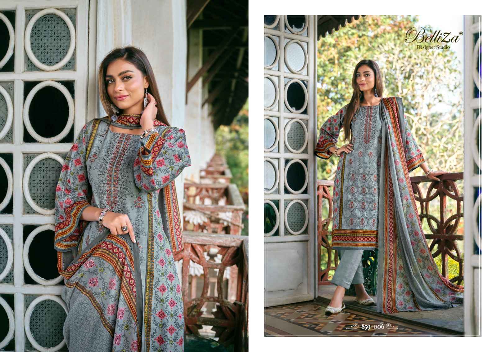 Binsaeed by Belliza Designer Cotton Dress Material ( 8 pcs Set )