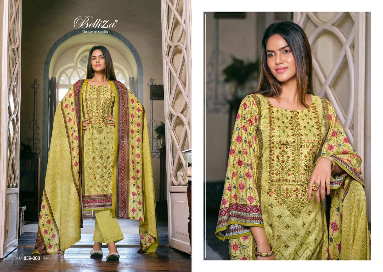 Binsaeed by Belliza Designer Cotton Dress Material ( 8 pcs Set )