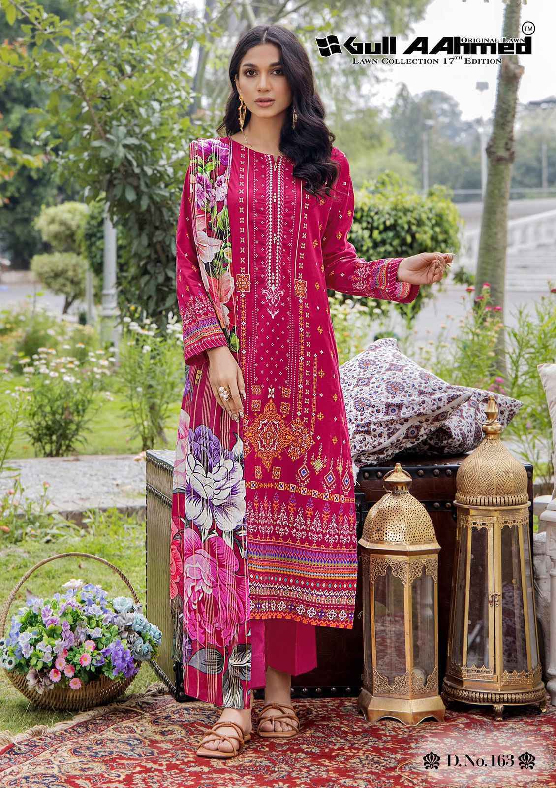 Gull Aahmed Lawn Collection Vol 17 Lawn Cotton Dress Material ( 6 pcs Set )