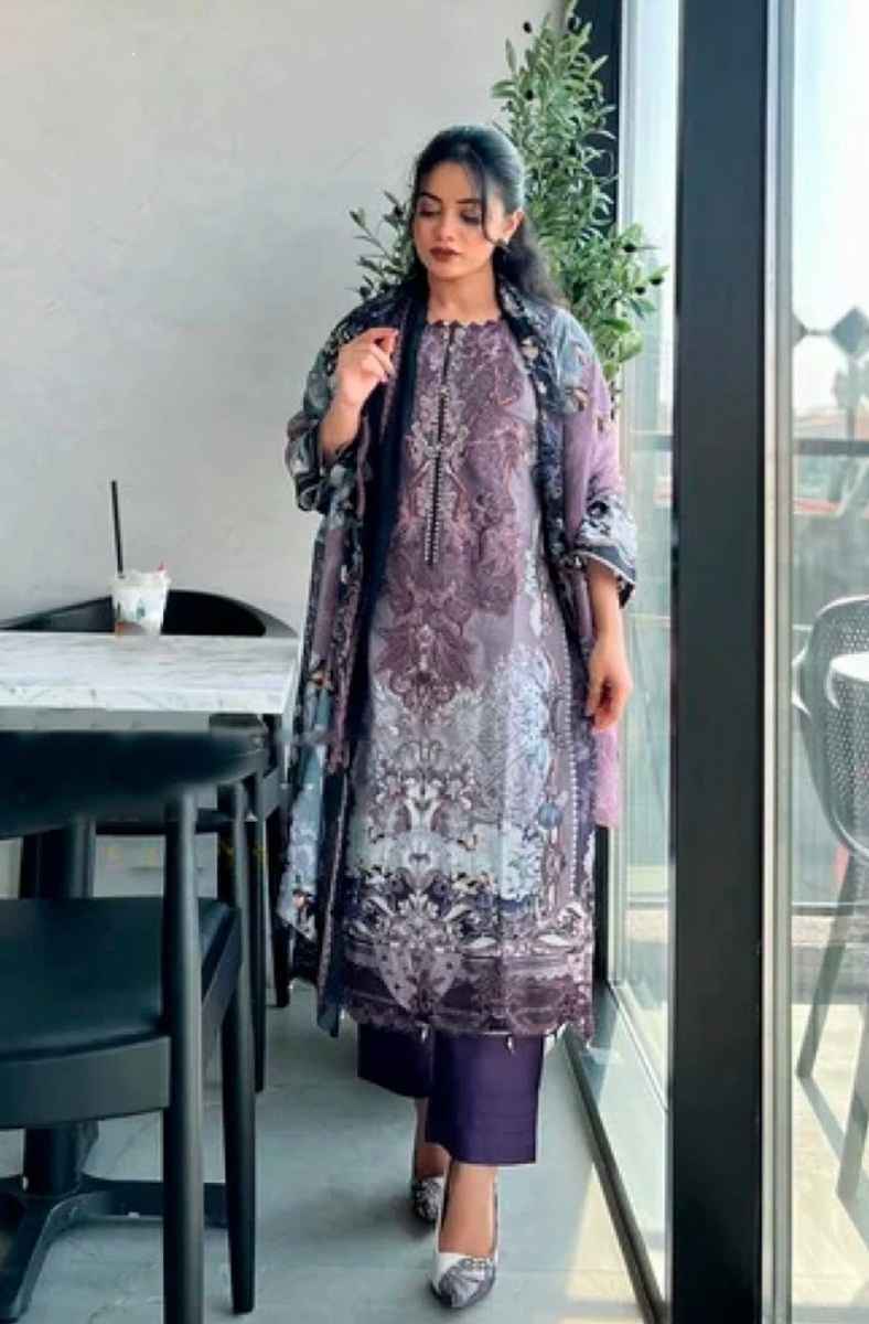Hazzel D NO 065 Cotton Dress Material 4 pcs Catalogue - Chiffon Dupatta