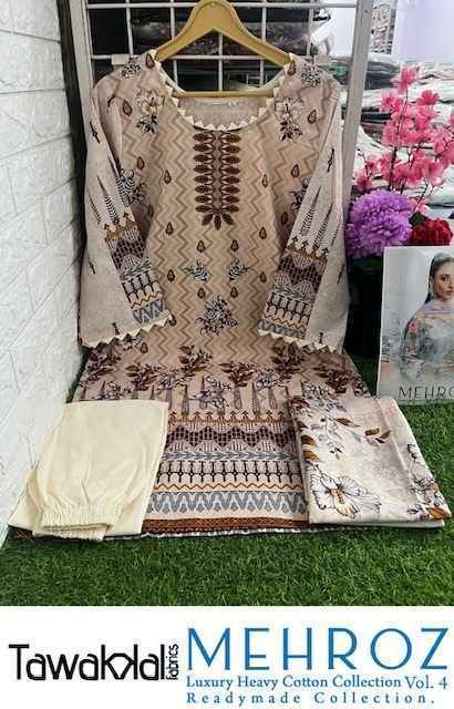 Mehroz Vol 4 by Tawakkal Readymade Cotton Dress 10 pcs Catalogue