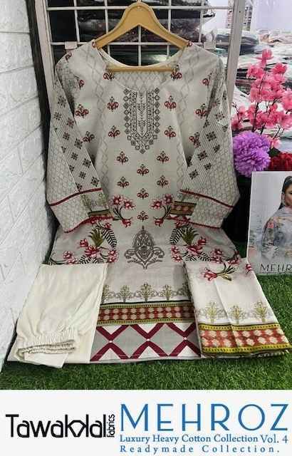 Mehroz Vol 4 by Tawakkal Readymade Cotton Dress 10 pcs Catalogue