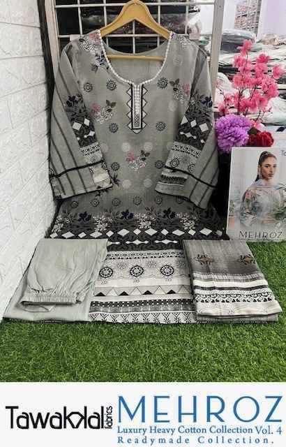 Mehroz Vol 4 by Tawakkal Readymade Cotton Dress 10 pcs Catalogue