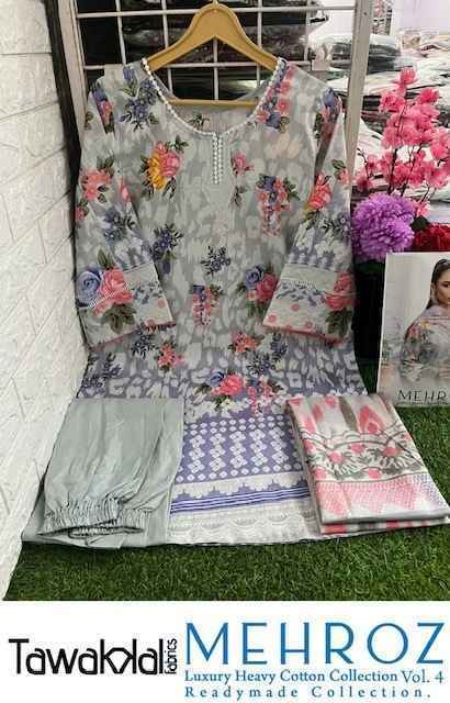 Mehroz Vol 4 by Tawakkal Readymade Cotton Dress 10 pcs Catalogue