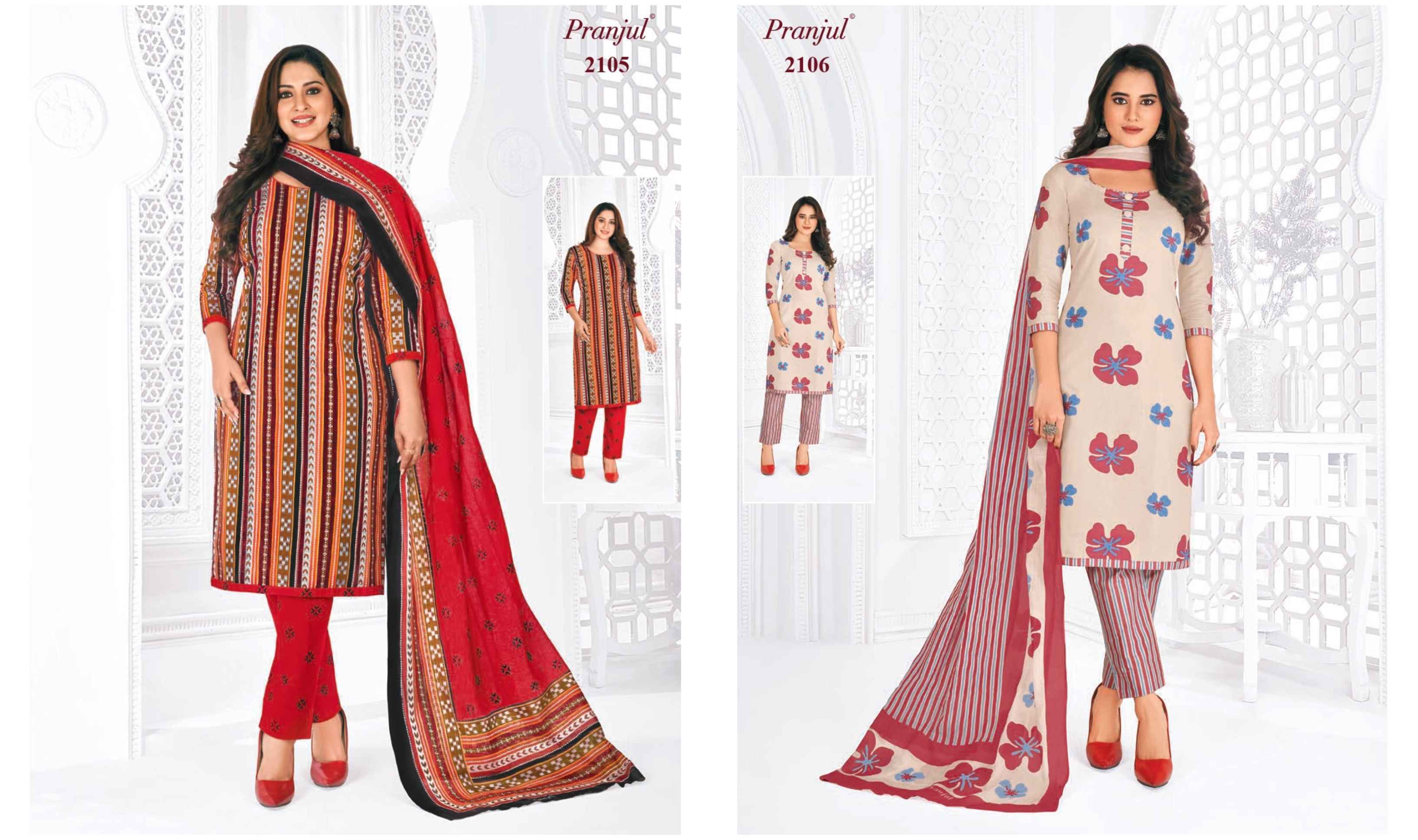 Pranjul Priyanka Vol 21 Cotton Dress Material ( 36 pcs set )