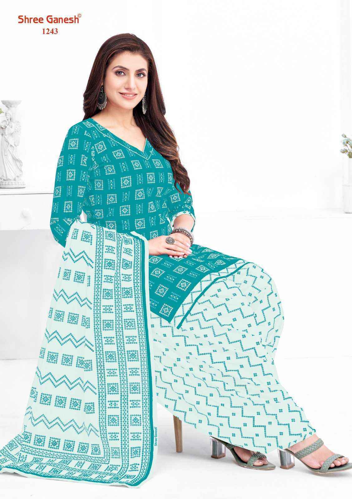 Shree Ganesh Bandhani Vol 2 Cotton Dress Material ( 15 pcs Set )