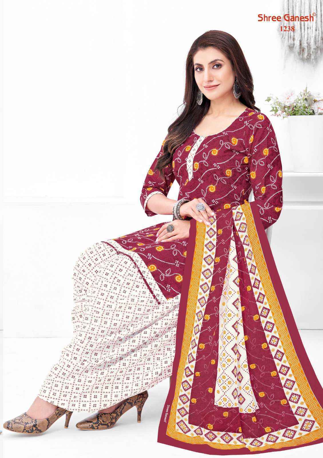 Shree Ganesh Bandhani Vol 2 Cotton Dress Material ( 15 pcs Set )