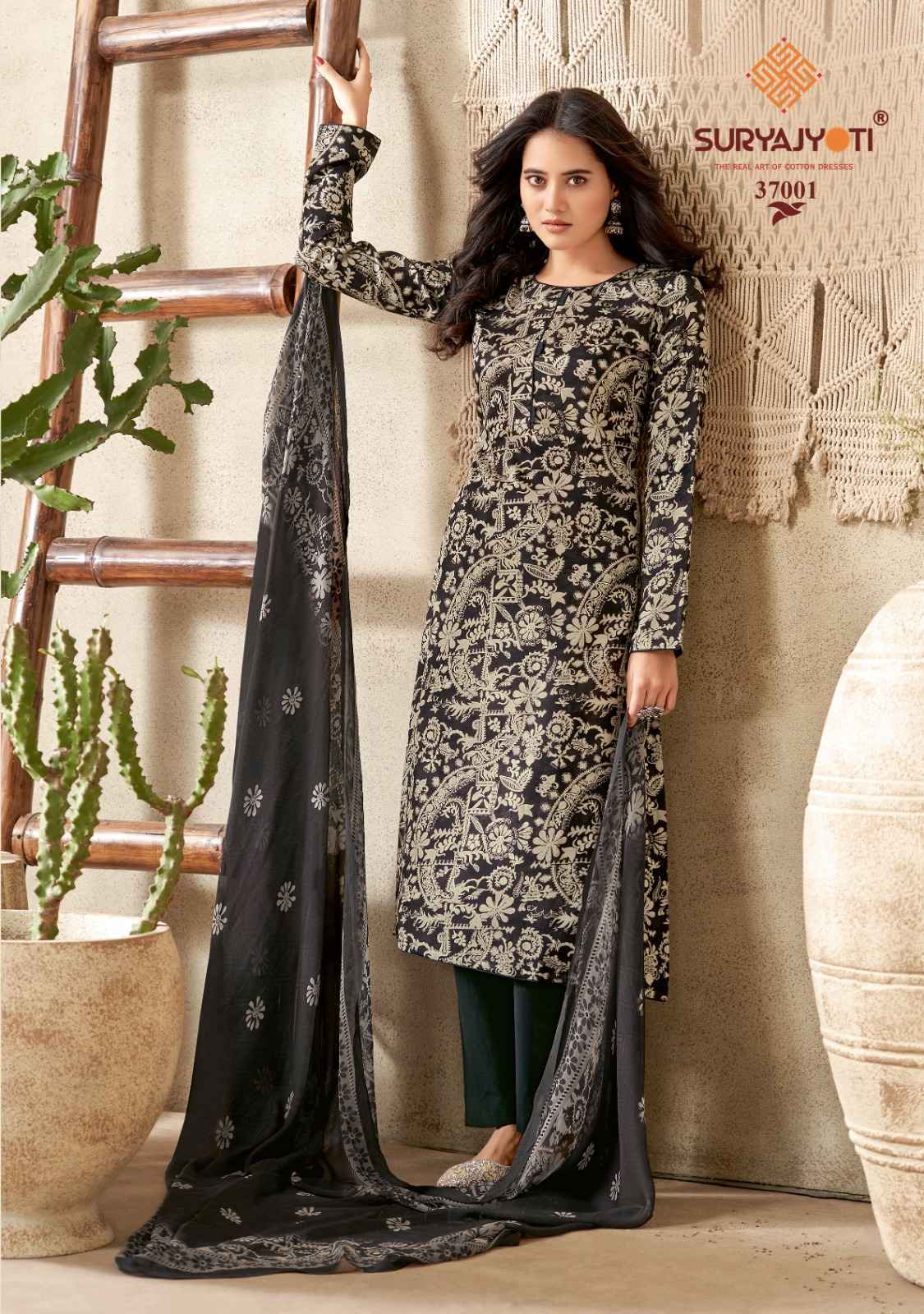 MIZZIFIC Women's Satin Cotton Bandhani Semi-Stitched Stylish Salwar Suit  Dress Materials- Grey