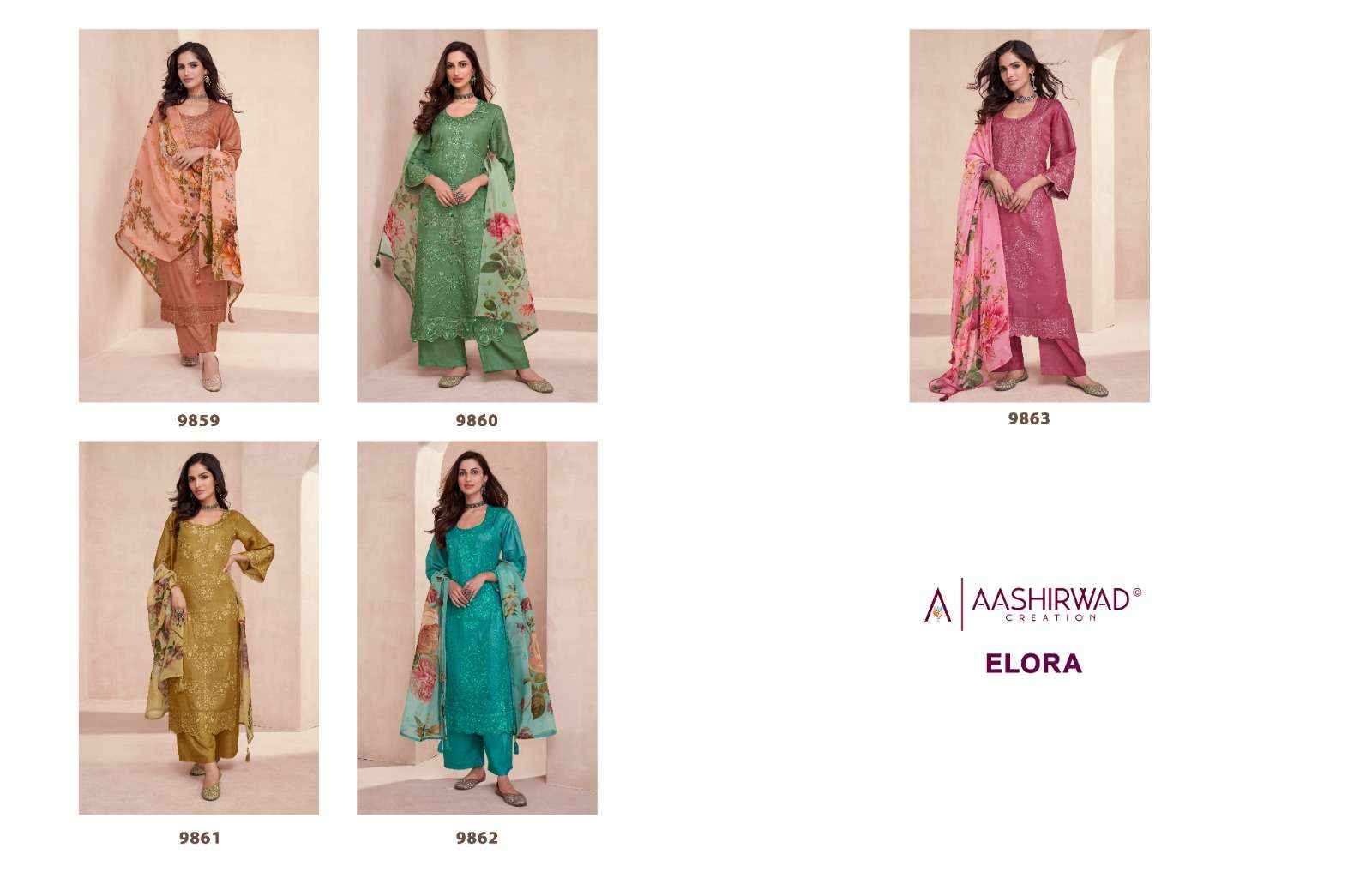 AASHIRWAD CREATION ELORA SILK SALWAR KAMEEZ WHOLESALE PRICE