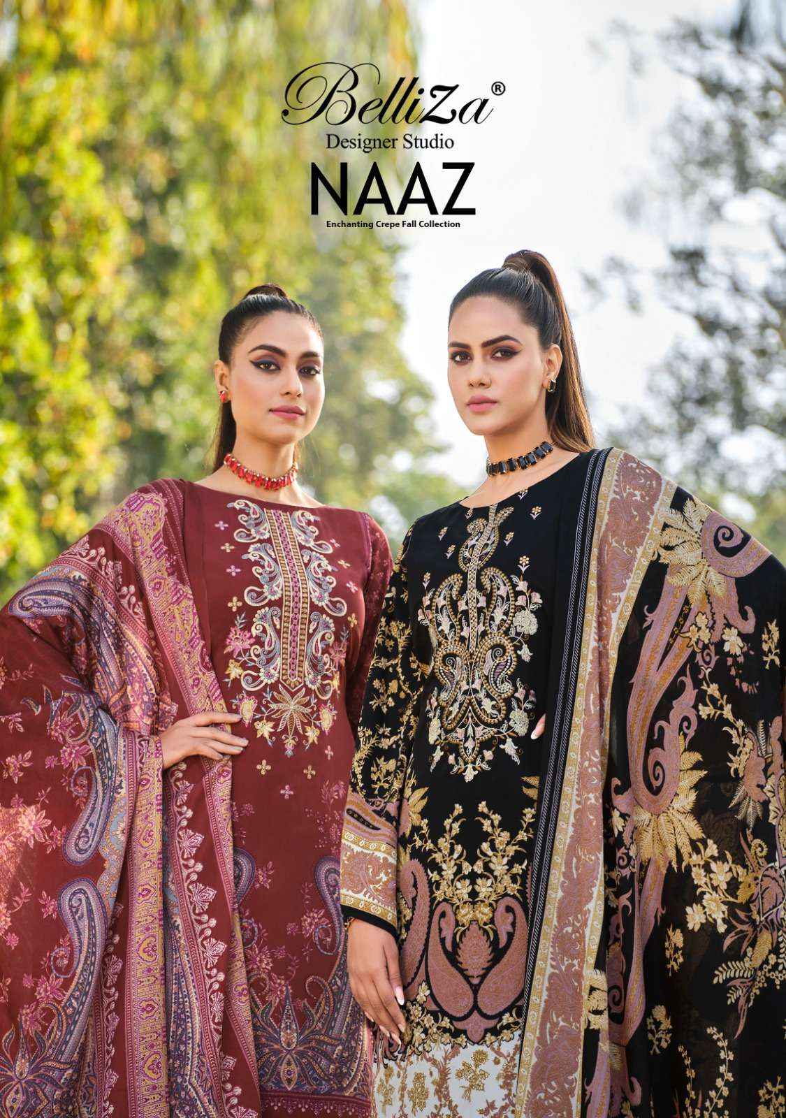 BELLIZA DESIGNER STUDIO NAAZ CREPE SUIT - SURAT WHOLESALE MARKET