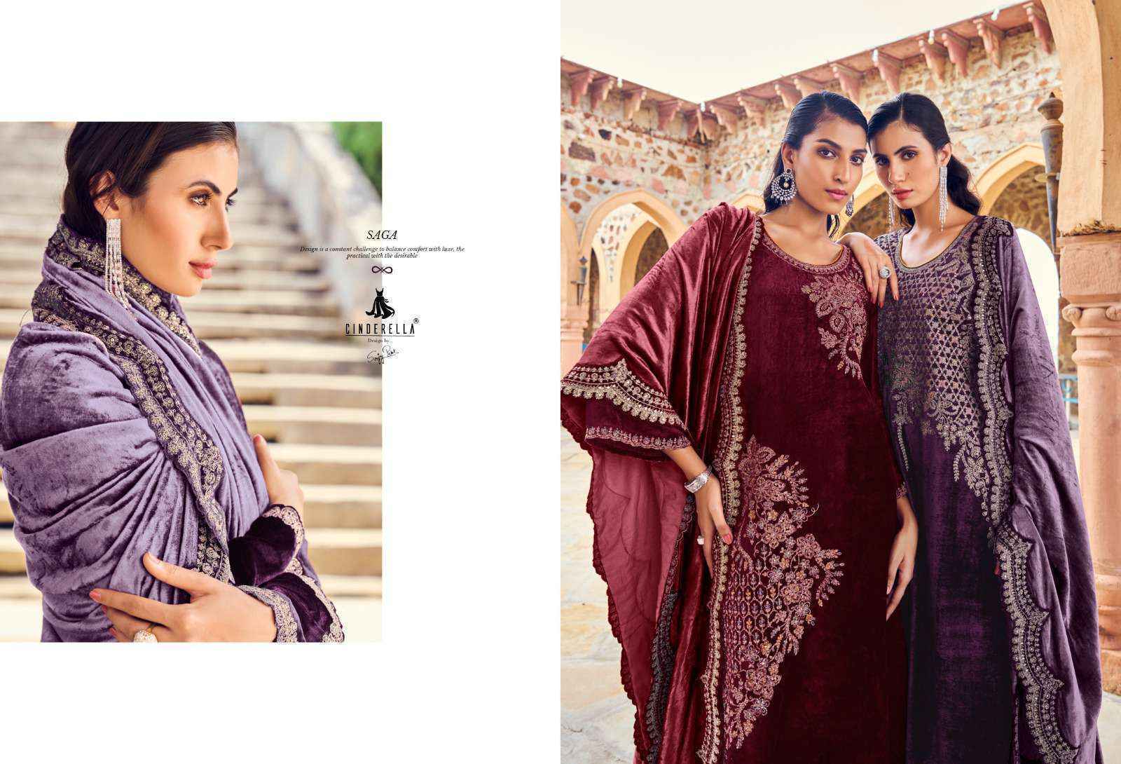 Mumtaz Elan Pashmina Velvet Dress Material Wholesale catalog