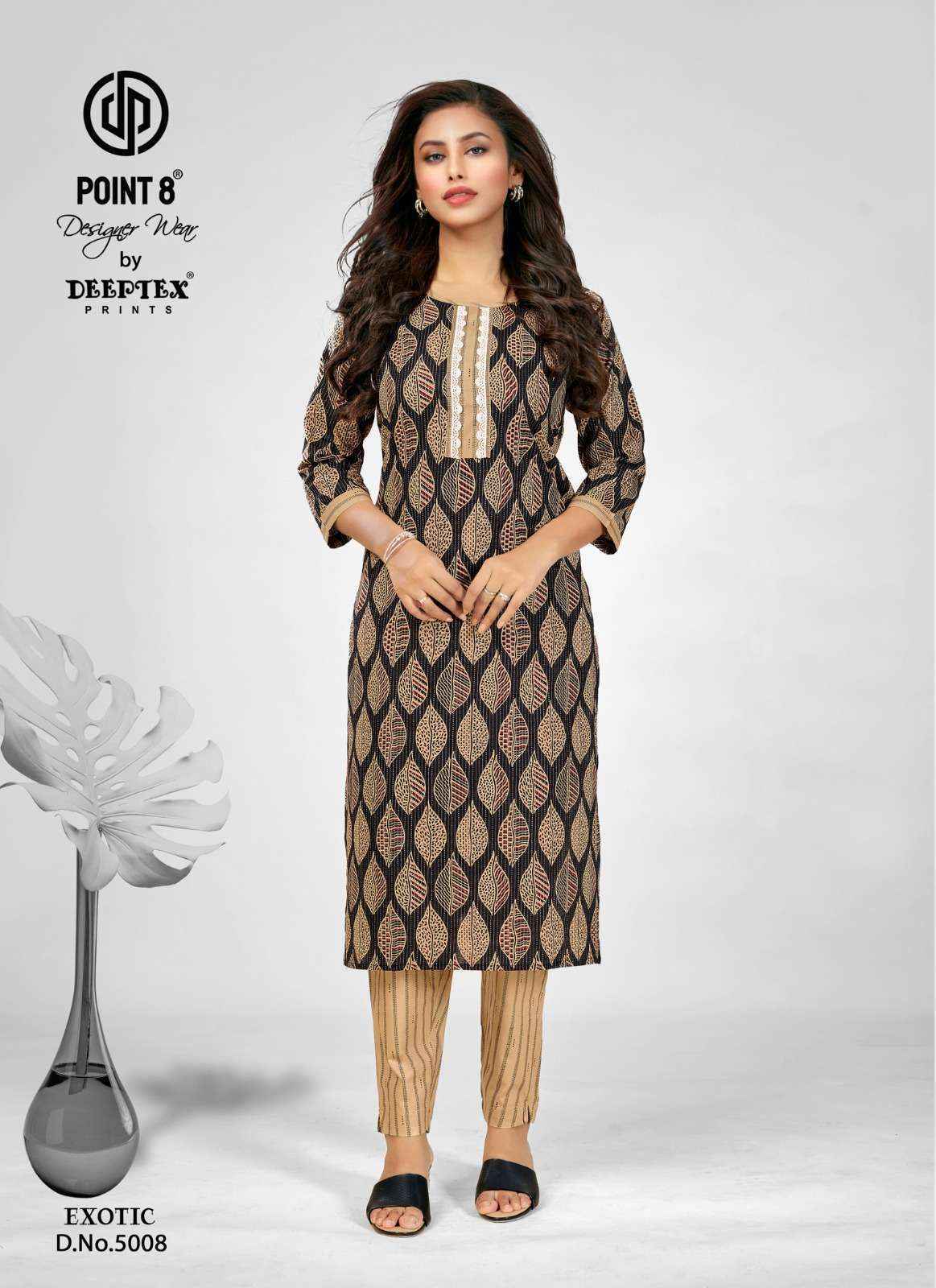 DEEPTEX PRINTS EXOTIC VOL 5 COTTON KURTI WITH PANT SET