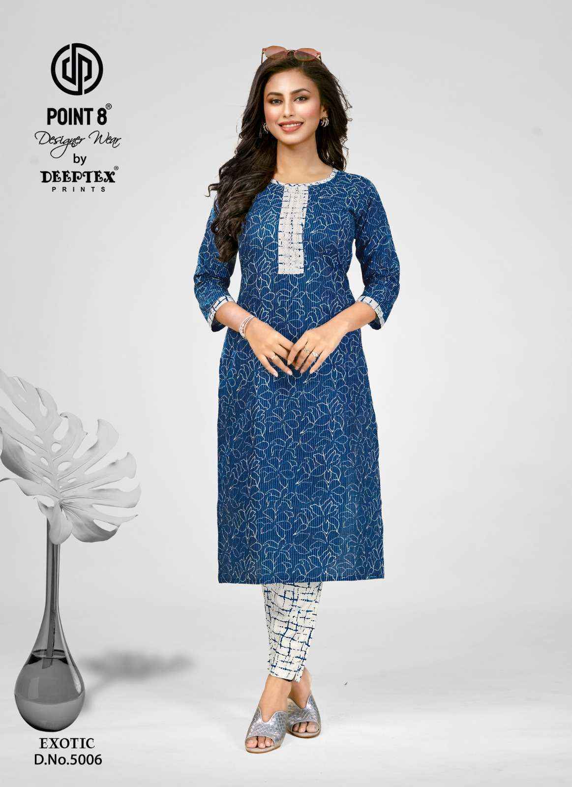 DEEPTEX PRINTS EXOTIC VOL 5 COTTON KURTI WITH PANT SET