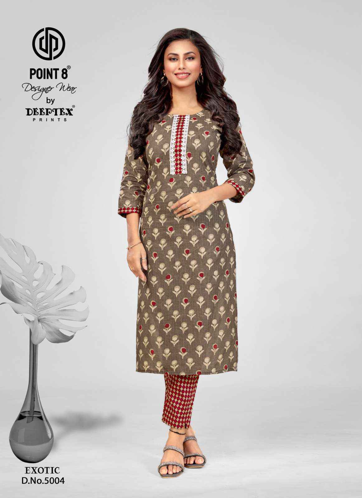 DEEPTEX PRINTS EXOTIC VOL 5 COTTON KURTI WITH PANT SET