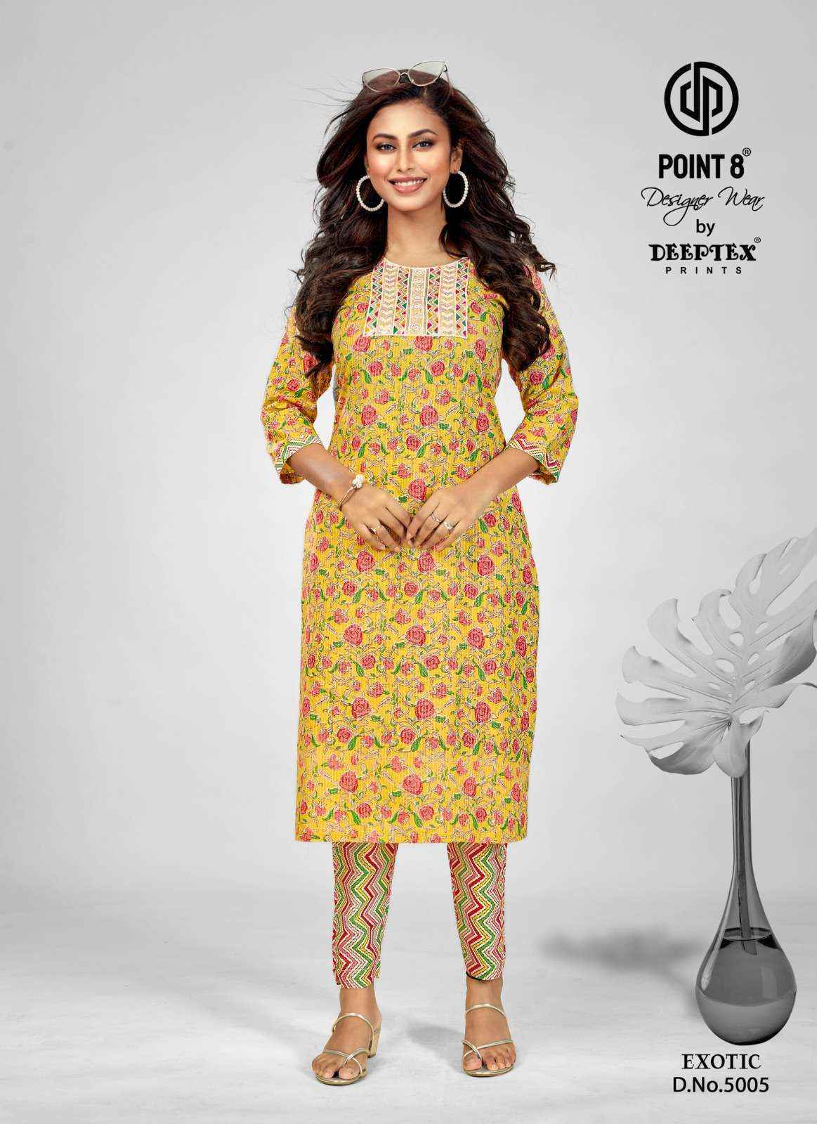 DEEPTEX PRINTS EXOTIC VOL 5 COTTON KURTI WITH PANT SET
