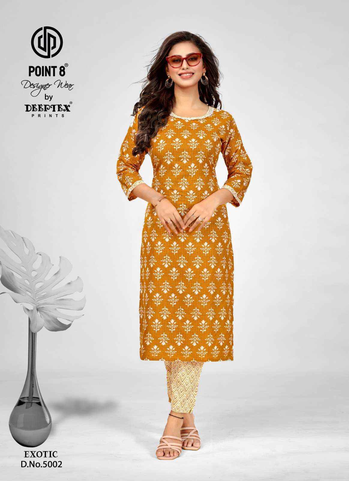 DEEPTEX PRINTS EXOTIC VOL 5 COTTON KURTI WITH PANT SET