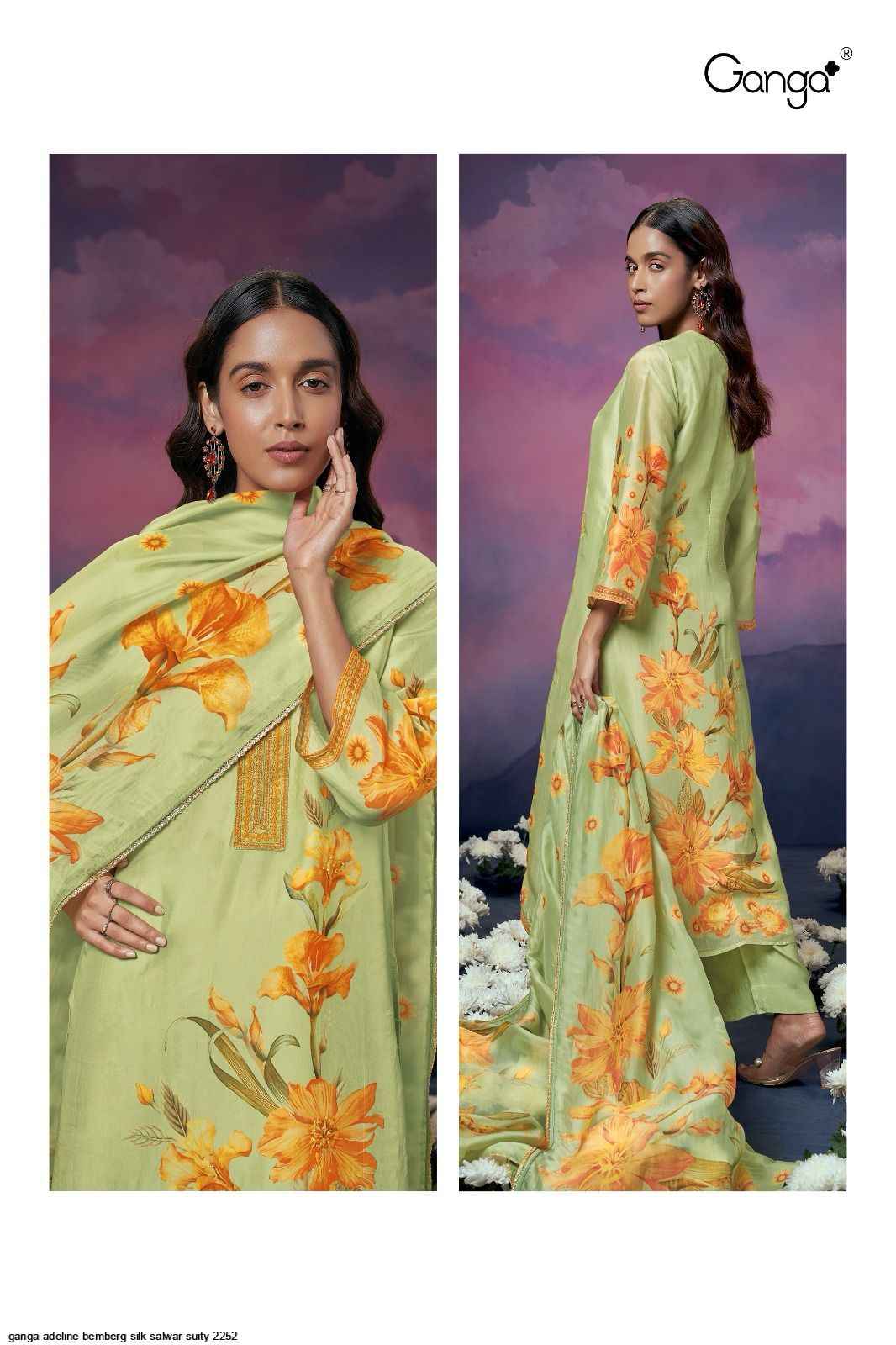 GANGA ADELINE 2252 BEMBERG SILK SALWAR SUITS - 7069887788