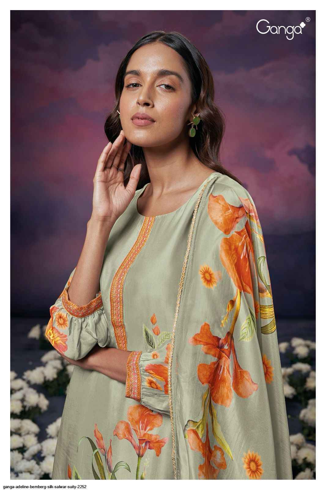 GANGA ADELINE 2252 BEMBERG SILK SALWAR SUITS - 7069887788