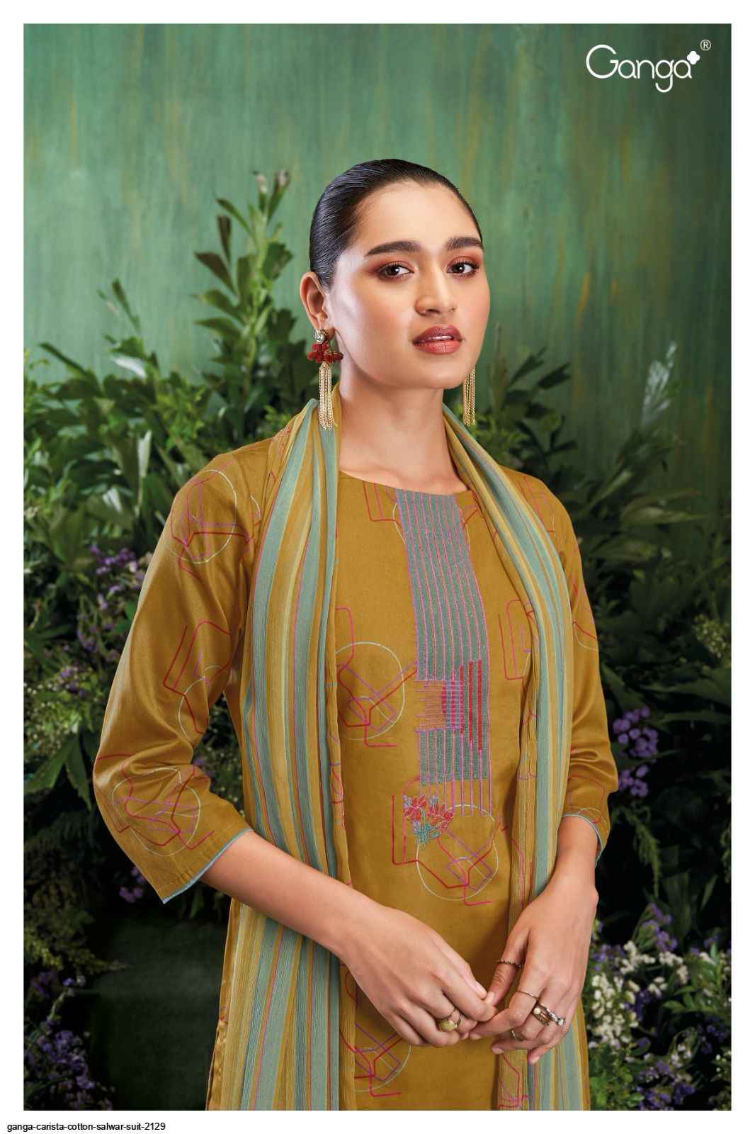 GANGA CARISTA 2129 COTTON SALWAR SUITS SURAT WHOLESALER