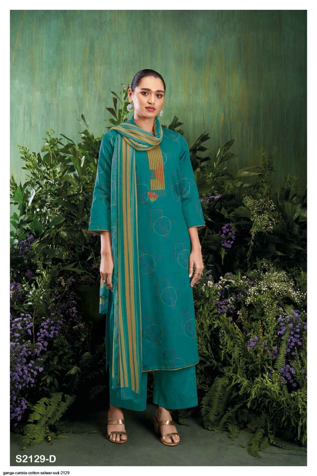 GANGA CARISTA 2129 COTTON SALWAR SUITS SURAT WHOLESALER