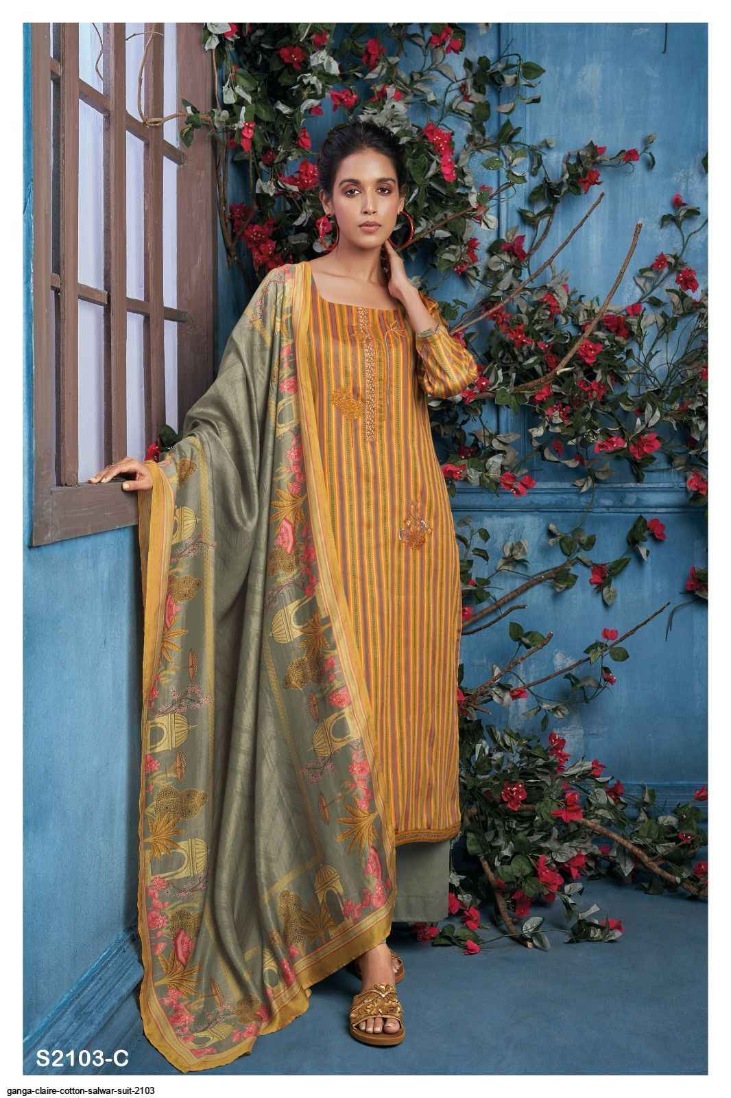 GANGA FASHION CLAIRE 2103 COTTON SALWAR SUITS - 7069887788