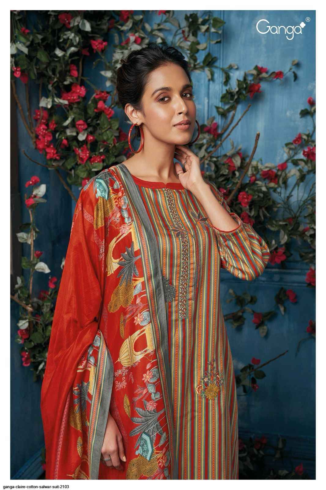 GANGA FASHION CLAIRE 2103 COTTON SALWAR SUITS - 7069887788