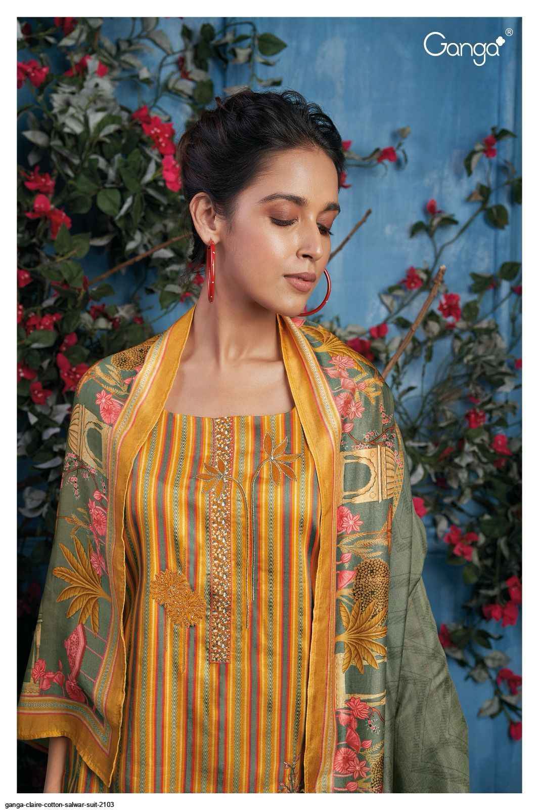 GANGA FASHION CLAIRE 2103 COTTON SALWAR SUITS - 7069887788