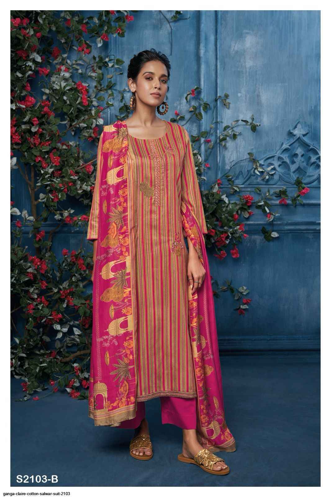 GANGA FASHION CLAIRE 2103 COTTON SALWAR SUITS - 7069887788